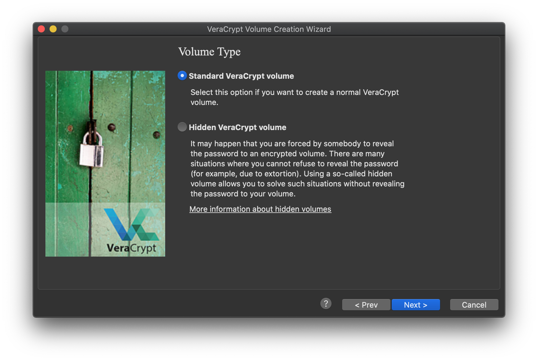 VeraCrypt encryption interface